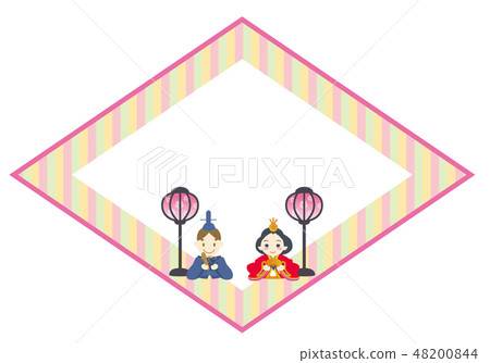 Image of Hinamatsuri illustration rhombus frame | Hina doll figure Hina doll Hina Festival | Vector data Image of Hinamatsuri illustration rhombus frame | Hina doll figure Hina doll Hina Festival | Vector data 48200844