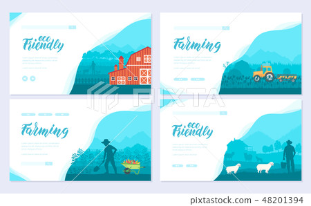 Farming life brochure card set. Take care of the garden template of flyear, web banner, ui header Farming life brochure card set. Take care of the garden template of flyear, web banner, ui header 48201394