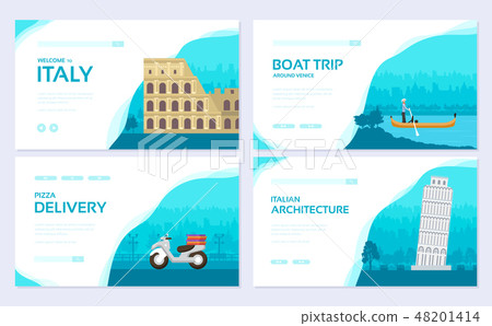 Country Italy travel vacation guide. Traditional tour brochure card set. Template of flyear, web Country Italy travel vacation guide. Traditional tour brochure card set. Template of flyear, web 48201414