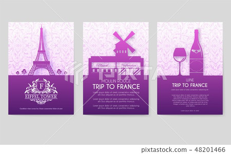 Set of France country ornament illustration concept. Art traditional, poster, book, abstract 48201466