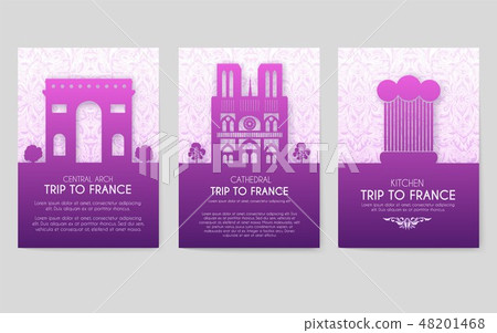 Set of France country ornament illustration concept. Art traditional, poster, book, abstract 48201468