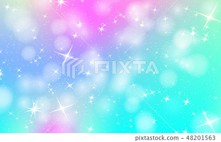 Unicorn rainbow background. Holographic sky 48201563