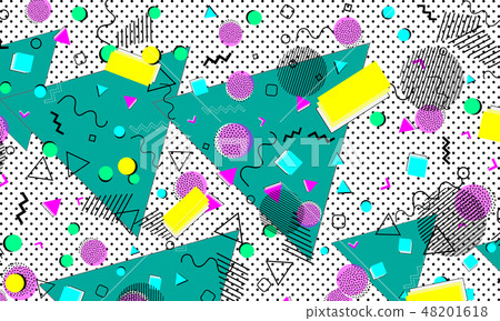Pop art color background. Memphis pattern Pop art color background. Memphis pattern 48201618