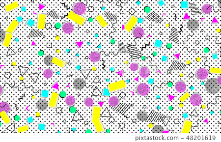 Pop art color background. Memphis pattern Pop art color background. Memphis pattern 48201619