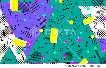 Pop art color background. Memphis pattern Pop art color background. Memphis pattern 48201679