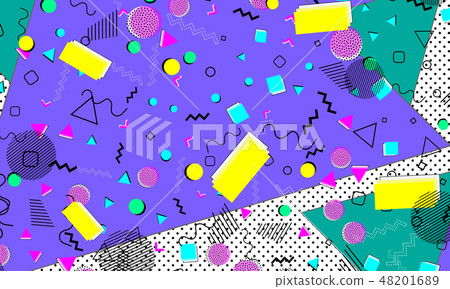 Pop art color background. Memphis pattern 48201689