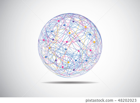 Global network connection. World map point 48202023