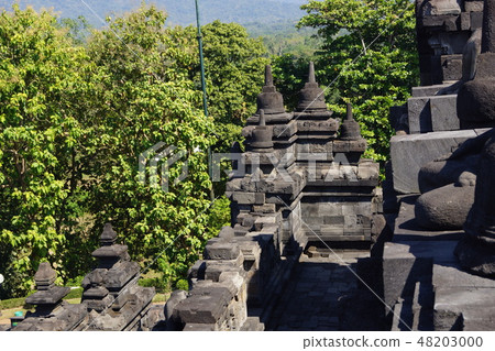 Corridor of Borobudur ruins in Java Corridor of Borobudur ruins in Java 48203000