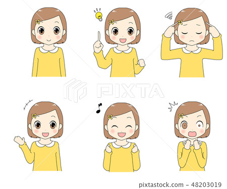 Girl variation set - Stock Illustration [48203019] - PIXTA
