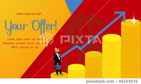 Successful Businessman Vector Banner Template 48203078