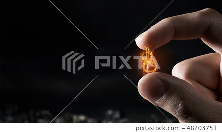 Money symbol between fingers Money symbol between fingers 48203751