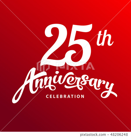 25th anniversary flat calligraphic card template 48206248