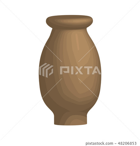 Clay pot isolated illustration on white background - Stock Illustration ...