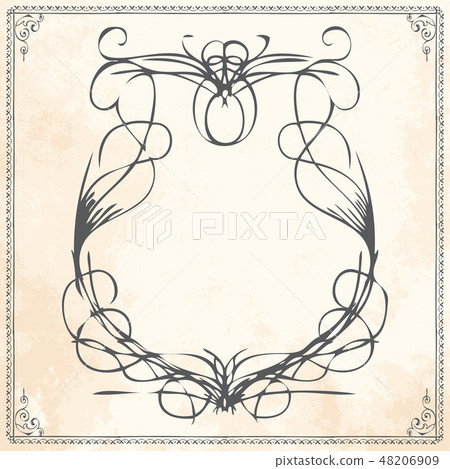 Vector hand drawn frame border card template Vector hand drawn frame border card template 48206909