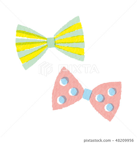 Stripe ribbon polka dot ribbon - Stock Illustration [48209956] - PIXTA