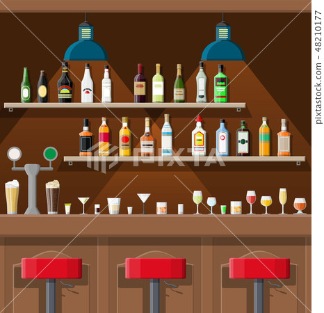 Interior of pub, cafe or bar. 48210177