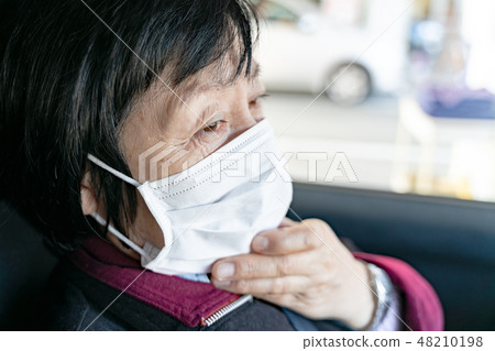 在面具形狀的女性汽車,乘客座位 在面具形狀的女性汽車,乘客座位 48210198
