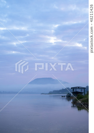 Morning view along the Mekong River. Morning view along the Mekong River. 48211426