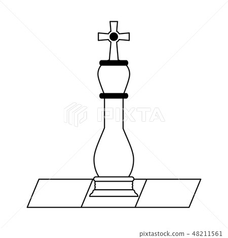 Chess piece on game in black and white 48211561