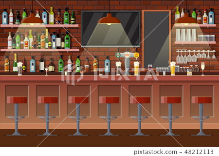 Interior of pub, cafe or bar. Interior of pub, cafe or bar. 48212113