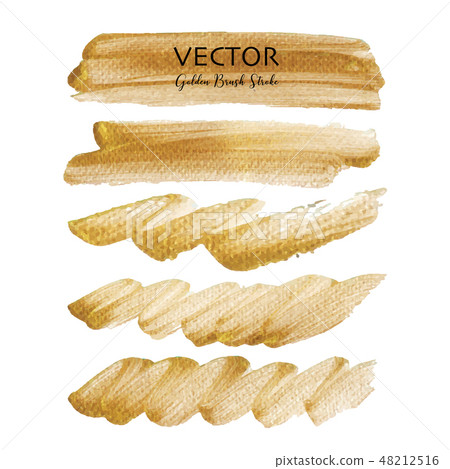 Golden vector brush stroke. 48212516