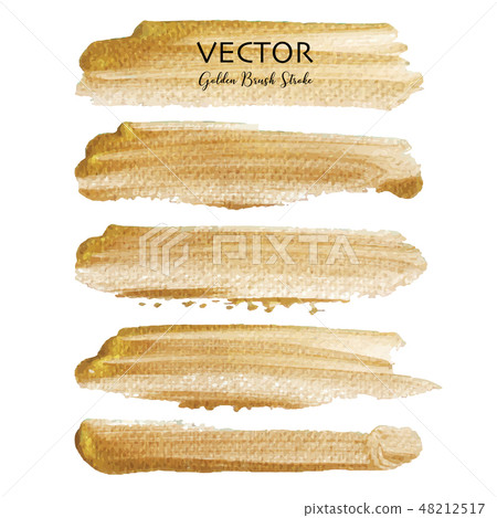 Golden vector brush stroke. 48212517