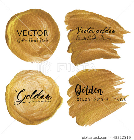 Golden vector brush stroke. 48212519