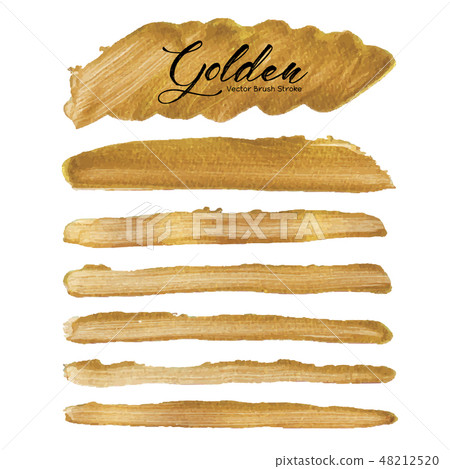 Golden vector brush stroke. Golden vector brush stroke. 48212520