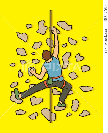 Man climbing on the wall , Hiking indoor graphic 48212592