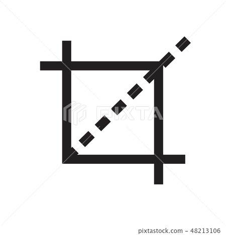 crop tool icon on white background. flat style.  48213106