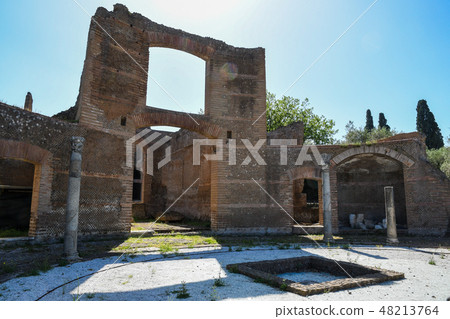 Hadrian's villa (Villa Adriana) Hall surrounded by three exedras [Tivoli, Italy] 48213764