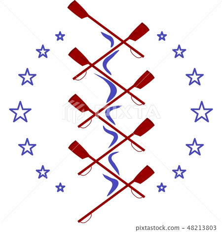 Vector logo for rowing club red and blue 48213803