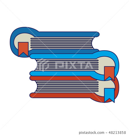 Books stacked cartoons isolated 48213858