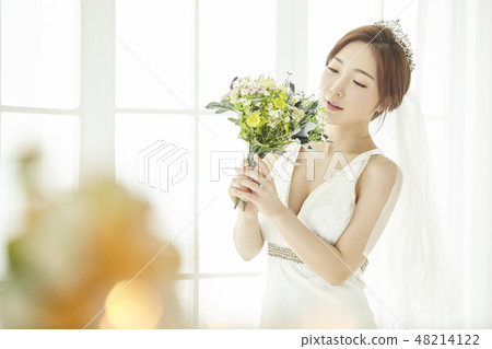 婚禮，婚禮，婚禮，婚紗，性感，年輕的女人 48214122