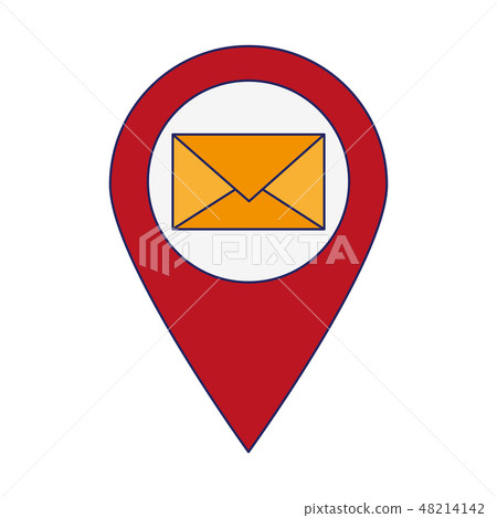 email envelope location pin - Stock Illustration [48214142] - PIXTA