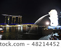 Merlion of the night and Marina Bay Sands 48214452
