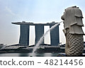 Marina Bay Sands and Merlion 48214456