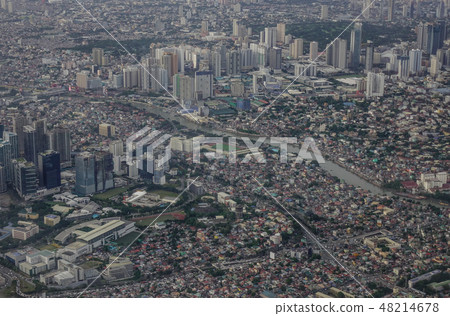 Aerial view of Manila city with skyscrapers Aerial view of Manila city with skyscrapers 48214678