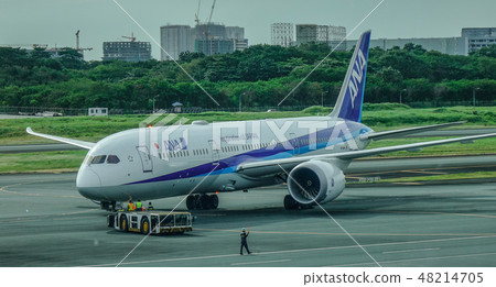 Passenger airplane at Manila Airport, Philippines Passenger airplane at Manila Airport, Philippines 48214705