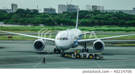 Passenger airplane at Manila Airport, Philippines Passenger airplane at Manila Airport, Philippines 48214706