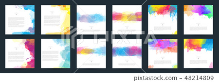 Set of colorful vector watercolor background Set of colorful vector watercolor background 48214809