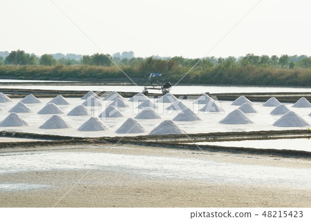 Salt Farm in Thailand seen in central Thailand 48215423