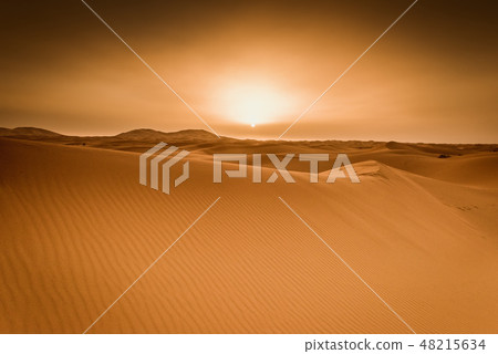 Majestic beautiful scene of Merzouga dunes of Sahara desert Morocco 48215634