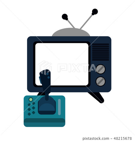 Old television with vintage videogame 48215678
