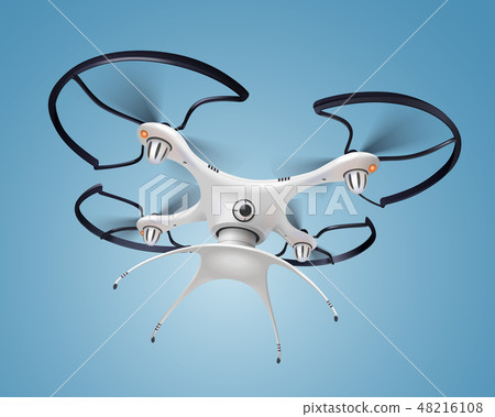 Drone With Camera Realistic Composition 48216108