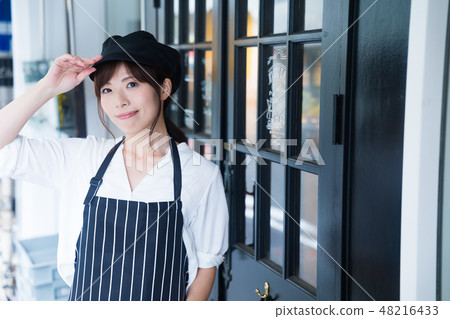 Cafe cafe bar restaurant young lady 48216433