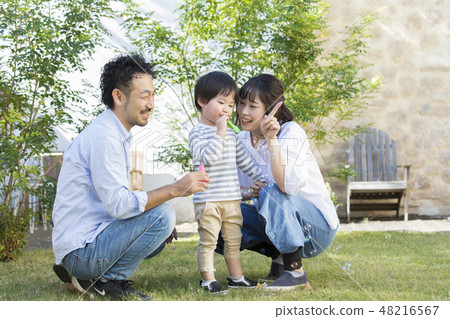 Outdoor family · Soap bubbles 48216567