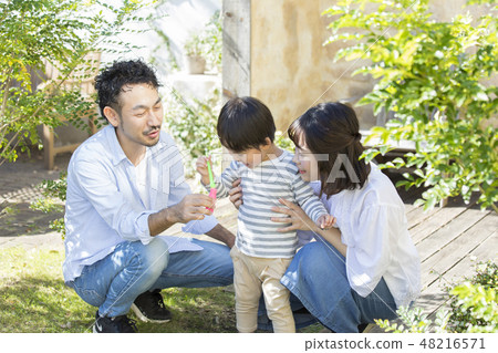 戶外家庭·肥皂泡 48216571