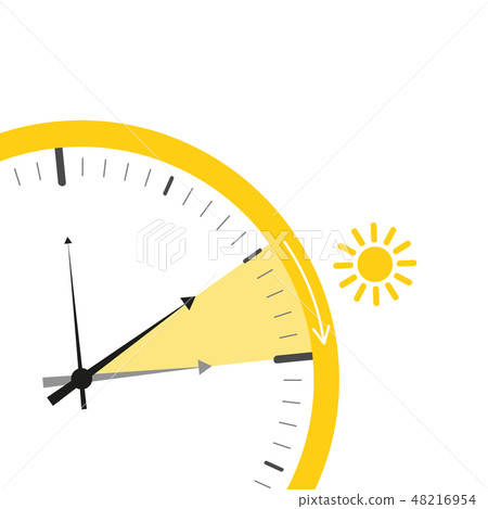 Clock switch to summer time daylight saving Vector Image