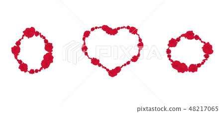 Decorative set of red roses flowers frames 48217065